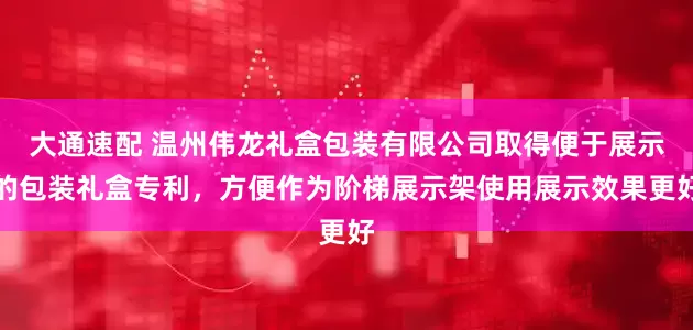 大通速配 温州伟龙礼盒包装有限公司取得便于展示的包装礼盒专利，方便作为阶梯展示架使用展示效果更好