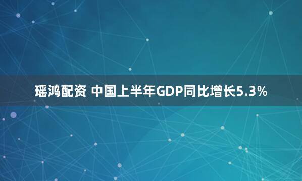 瑶鸿配资 中国上半年GDP同比增长5.3%